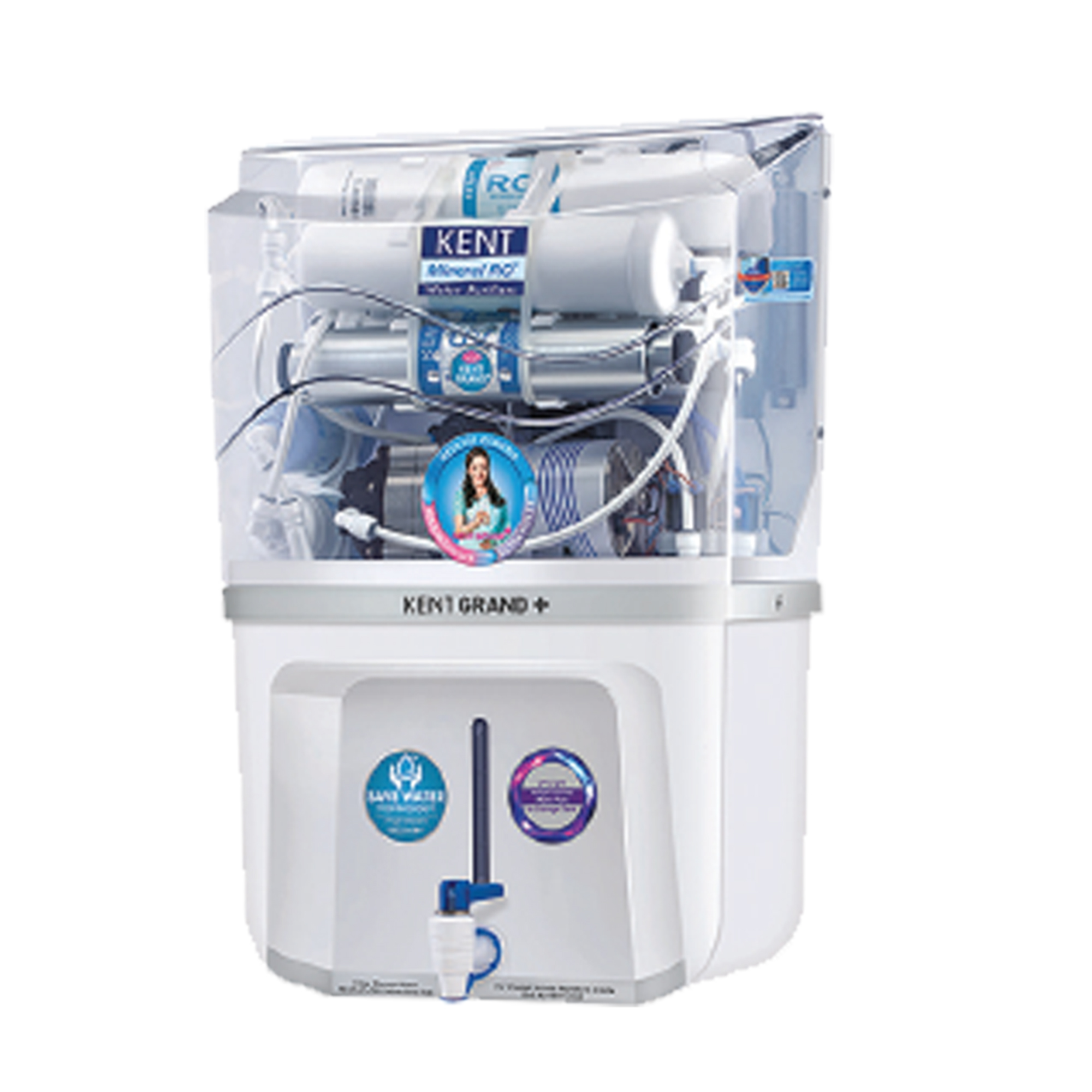 Kent 9 Liter RO Water Purifier (Kent Grand + with Alkaline) model Kent Grand + with Alkaline front view - GharOne Nepal